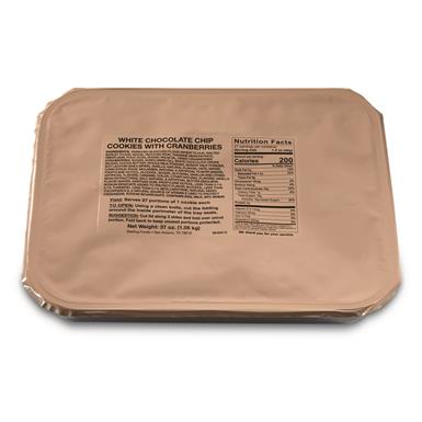 U.S. Military Surplus MRE 37 oz. Cranberry White Chocolate Chip Cookie Tray, New