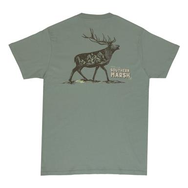 Southern Marsh Starry Silhouette Elk Pocket Shirt
