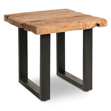 Nest Home Collection Reclaimed Wood Distressed End Table, Square