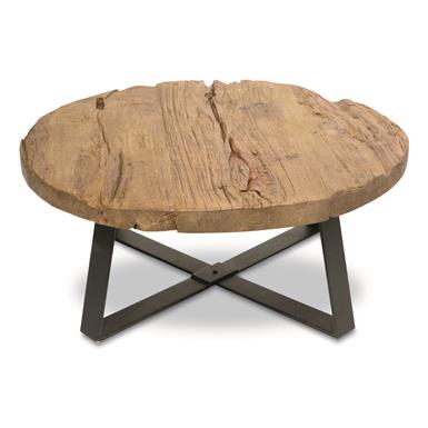 Nest Home Collection Reclaimed Wood Distressed Coffee Table, Round