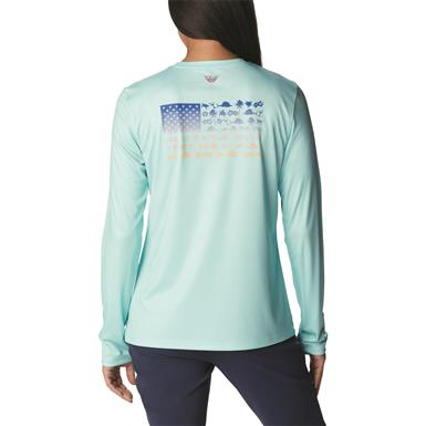 Columbia Women's Tidal Tee PFG Fish Flag Long Sleeve Shirt