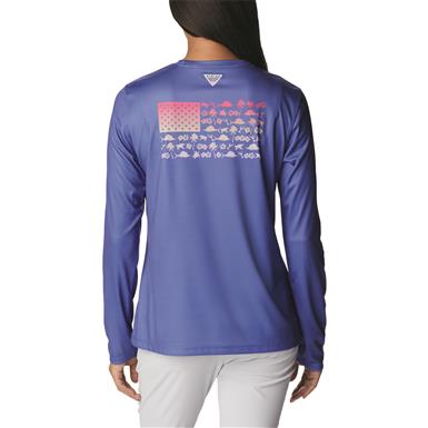 Columbia Women's Tidal Tee PFG Fish Flag Long Sleeve Shirt