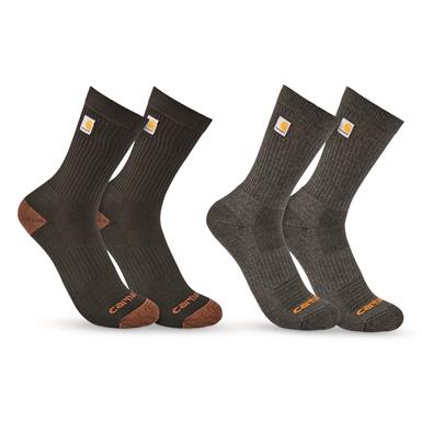 Carhartt Men's Logo Midweight Crew Socks, 3 Pack