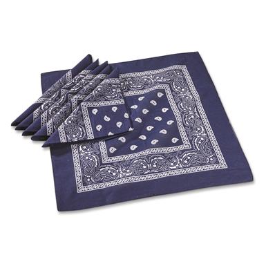 Mil-Tec Blue Western Bandanas, 6 pack