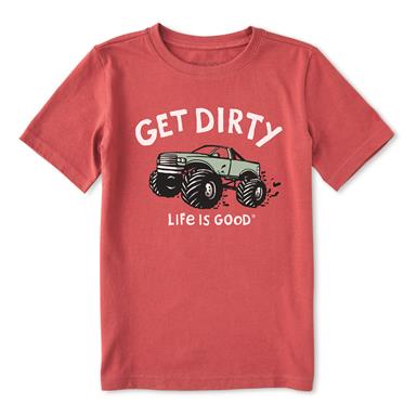 Life is Good Kids Lets Get Dirty Truck Crusher Tee