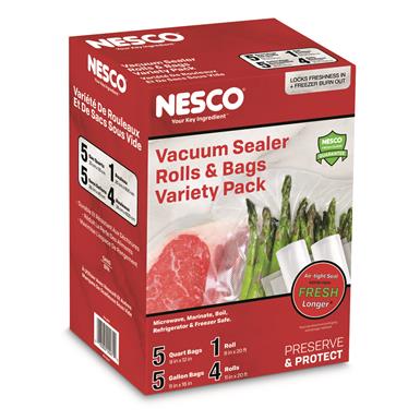 NESCO Vacuum Sealer Bags and Rolls, Variety Pack