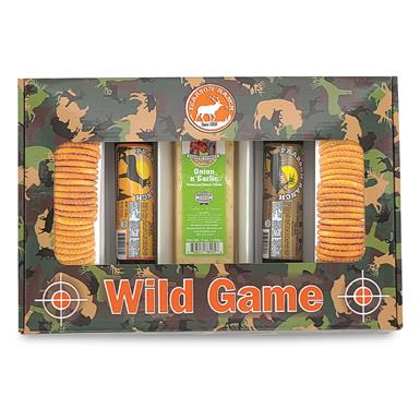 Pearson Ranch Jerky Small Wild Game Summer Sausage Gift Box with Cheese and Crackers
