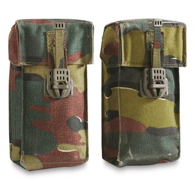 Belgian Military Surplus Double Mag Pouches, 2 Pack, New
