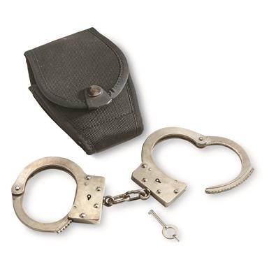 Belgian Police Surplus Handcuffs with Pouch, Like New