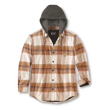 Carhartt Men's Rugged Flex Flannel Fleece-Lined Hooded Shirt Jacket