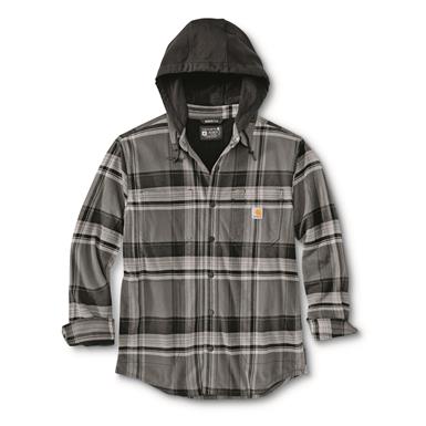 Carhartt Men's Rugged Flex Flannel Fleece-Lined Hooded Shirt Jacket