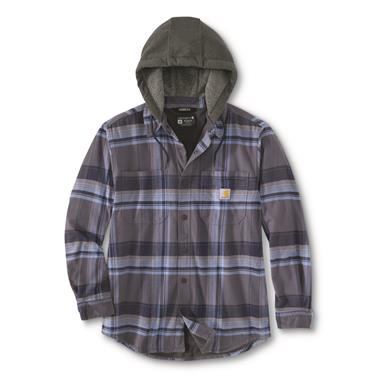 Carhartt Men's Rugged Flex Flannel Fleece-Lined Hooded Shirt Jacket