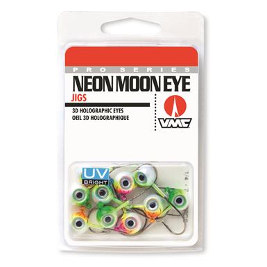 VMC UV Neon Moon Eye Jigs, 10 Pack