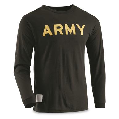 U.S. Army Surplus Long Sleeve PT Shirt, New