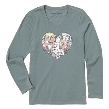 Life is Good Women's Heart of Cats Long Sleeve