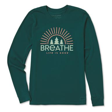 Life Is Good Women's Breathe Forest Trees Long Sleeve Crusher Tee