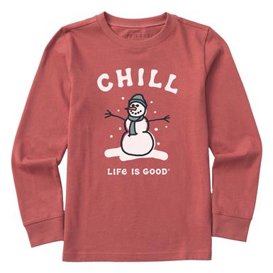 Life Is Good Kid's Chill Snowman Crusher Long Sleeve