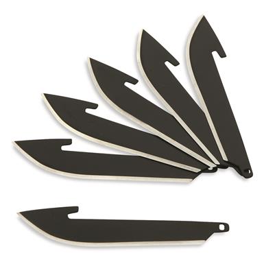 Outdoor Edge 2.5" Drop-Point Blade Pack, Black Oxide, 6 Pack