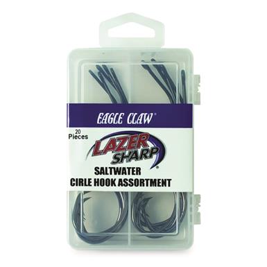 Eagle Claw Saltwater Circle Hook Assortment Kit, 20 Pieces