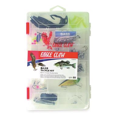Eagle Claw Bass Tackle Kit, 55 Pieces