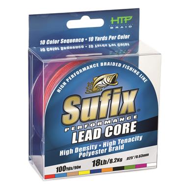 Sufix Performance Lead Core Braided Fishing Line, 100 Yards, Metered