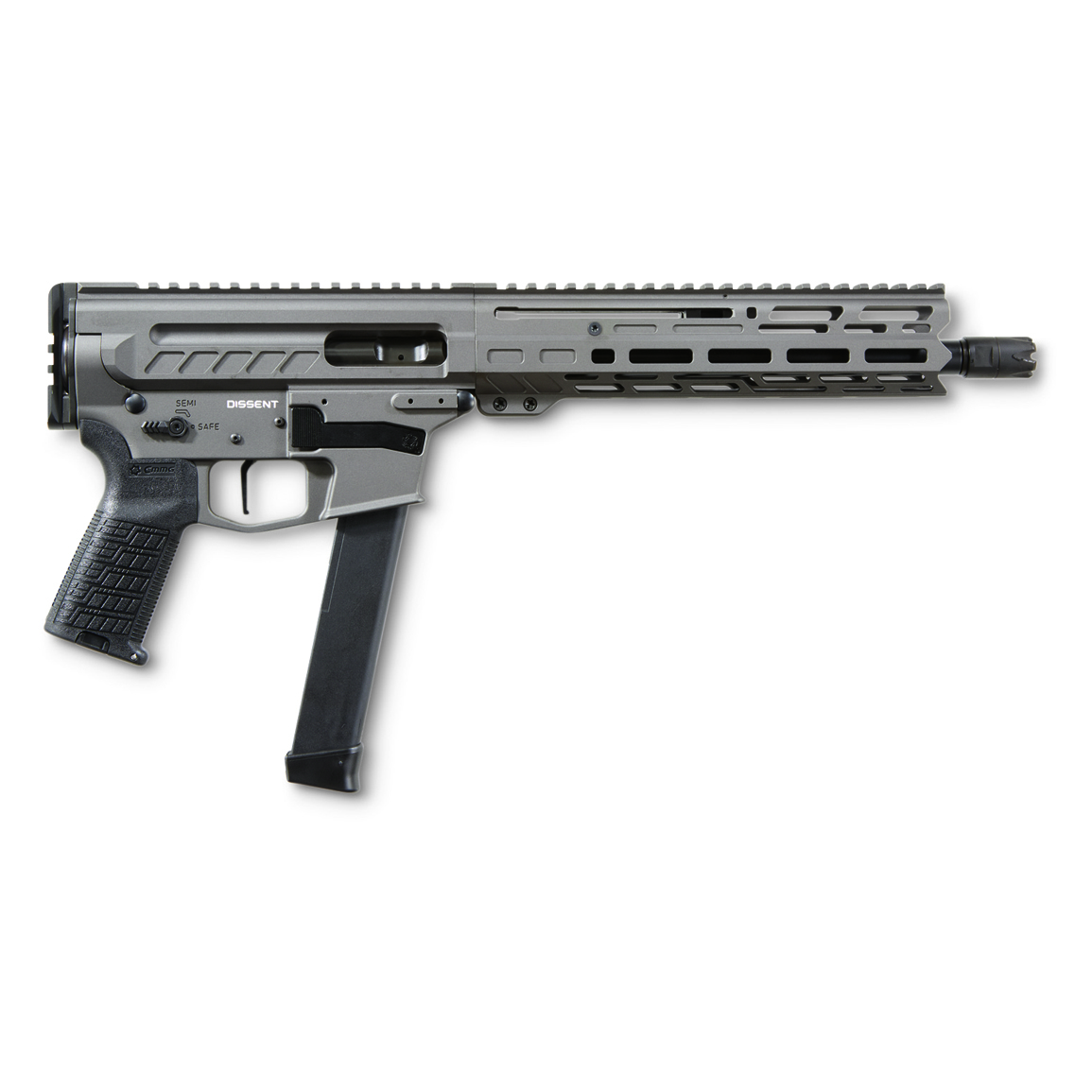 CMMG Dissent MkGs AR-style Pistol, Semi-auto, 9mm, 10.5" BBL, Tungsten, 33+1, Glock Mags