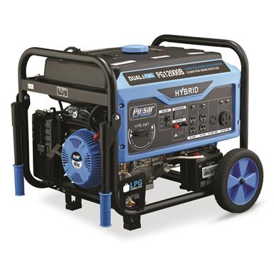 Pulsar 12,000W Dual Fuel Portable Generator with Electric Start and Switch & Go Technology