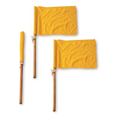 German Military Surplus Yellow Signal Flags, 3 Pack, New