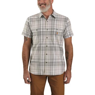Carhartt Men's Rugged Flex Relaxed Fit Short Sleeve Plaid Shirt