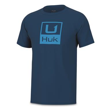 Huk Men's Stacked Logo Short Sleeve Tee