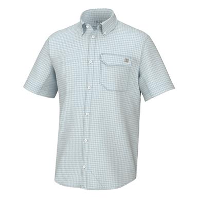 Huk Tide Point Break Mini Check Button-Down Short Sleeve Shirt