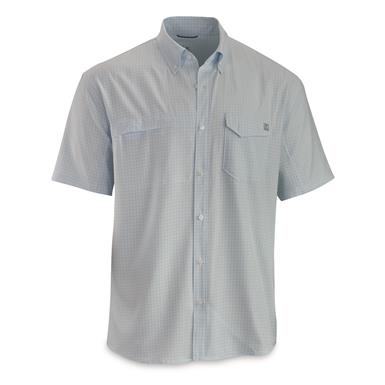 Huk Tide Point Break Mini Check Button-Down Short Sleeve Shirt