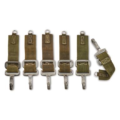 French Military Surplus Heavy Duty Tie Down Metal Clips, 6 Pack, Used