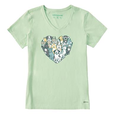 Life is Good Women's Heart of Dogs Crusher Short Sleeve