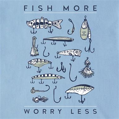 Life Is Good Men's Fish More Worry Less Short Sleeve Tee