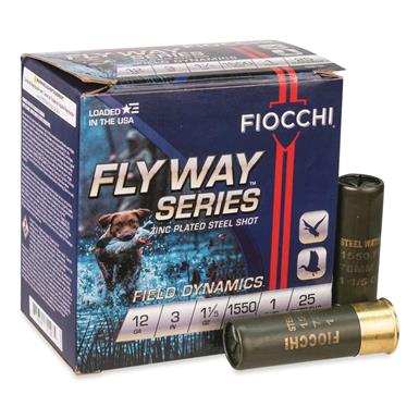 Fiocchi Flyway Plated Steel, 12 Gauge, 3", 1 1/5 oz., 25 Rounds