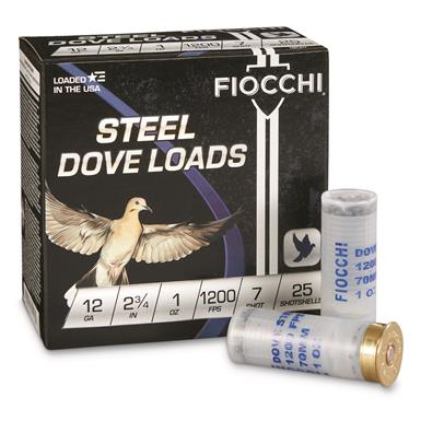 Fiocchi Field Dynamics Steel Dove Loads, 12 Gauge, 2 3/4", 1 oz., 250 Rounds