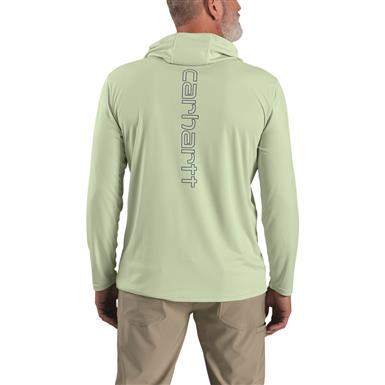 Carhartt Men's Force Sun Defender Long Sleeve Hooded Logo Graphic Shirt