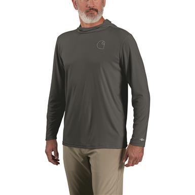 Carhartt Men's Force Sun Defender Long Sleeve Hooded Logo Graphic Shirt
