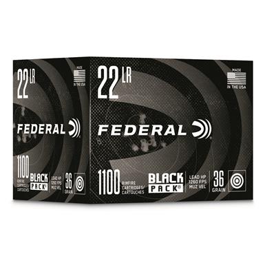 Federal Black Pack, .22LR, HP, 36 Grain, 1,100 Rounds