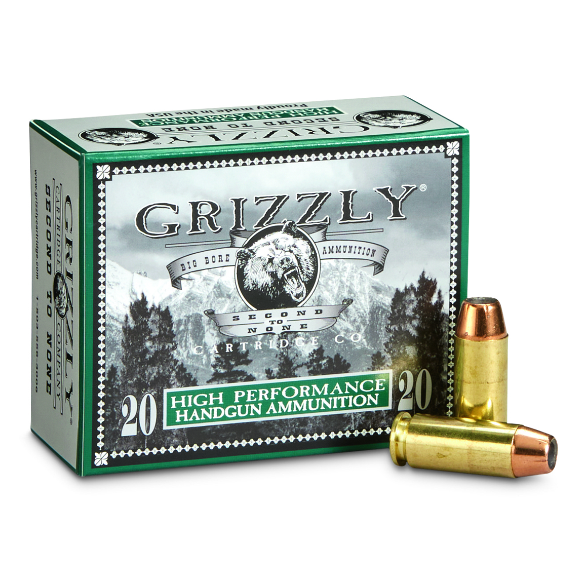Grizzly Cartridge Co. High Performance Handgun, 10mm, JHP, 180 Grain, 20 Rounds