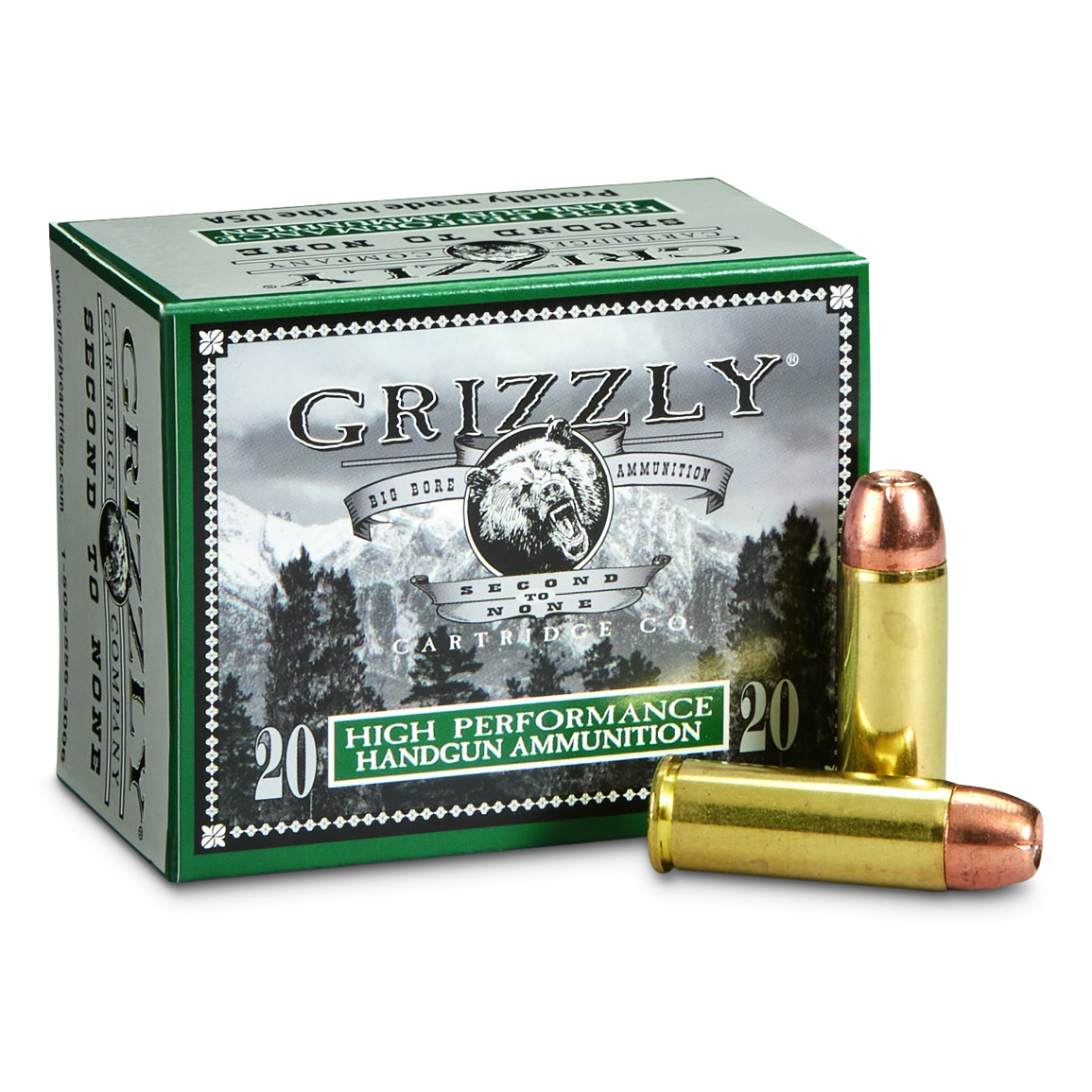 Grizzly Cartridge Co. High Performance Handgun, .45 Colt +P, JHP, 225 Grain, 20 Rounds