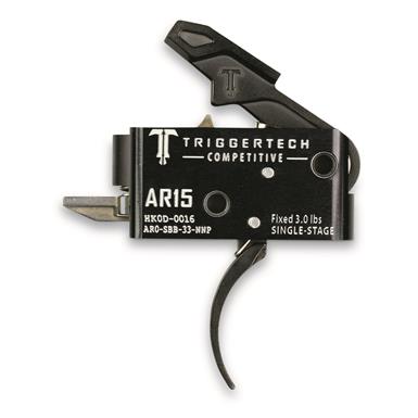 TriggerTech AR-15 Competitive Single-Stage Curved Trigger, 3 lb., Black