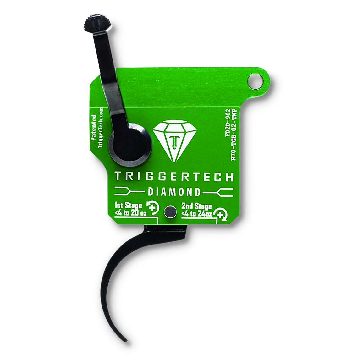 TriggerTech Remington 700 Diamond 2-Stage Pro Curved Trigger, Right Hand, No Bolt Release