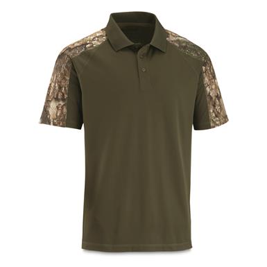 Guide Gear Men's Camo Detail Polo Shirt