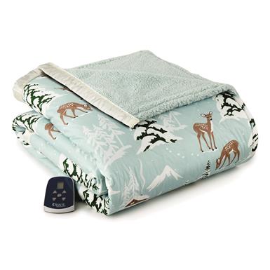 Shavel Home Products Reversible Micro Flannel/Sherpa Fleece Electric Blanket