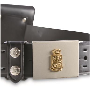 Italian Police Surplus Leather Holster Belt Set, New