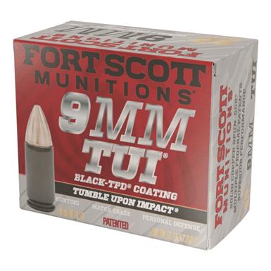 Fort Scott Tumble Upon Impact TBD-9 Ammo, 9mm, SCS, 115 Grain, 20 Rounds