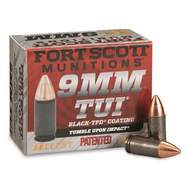 Fort Scott Tumble Upon Impact TBD-9 Ammo, 9mm, SCS, 115 Grain, 20 Rounds