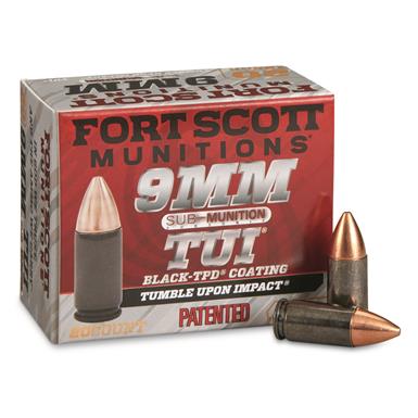 Fort Scott Tumble Upon Impact TPB-9 Sub-Munition Subsonic, 9mm, SCS, 125 Grain, 20 Rounds